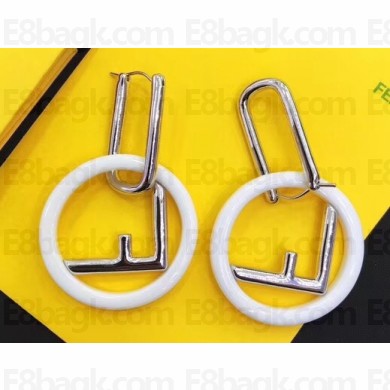 Fendi F Is Fendi Earrings Large Size White