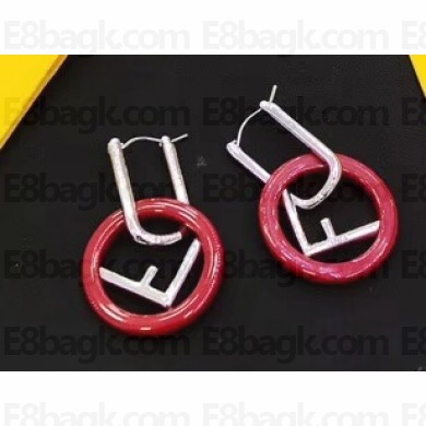 Fendi F Is Fendi Earrings Small Size Red