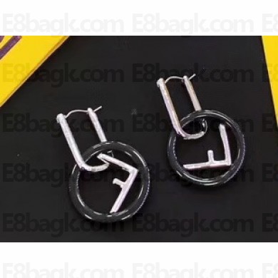 Fendi F Is Fendi Earrings Small Size Black