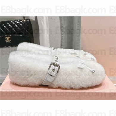 Miu Miu Shearling ballerinas 5F272E white 2024