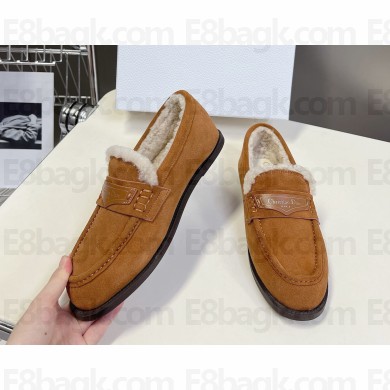 Dior Boy  Suede Goatskin loafer with shearling brown 2024