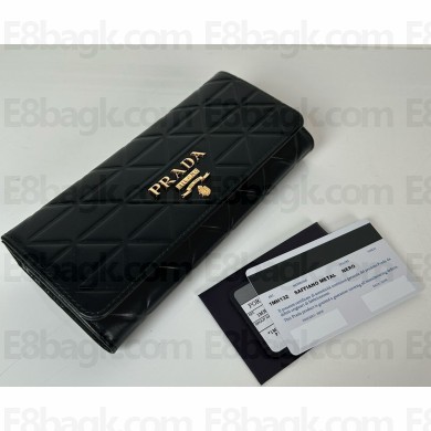 Prada Large leather wallet 1MH132 black 2024