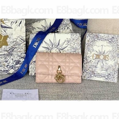 DIOR Dioriviera My Dior Glycine Wallet in powder Pink Cannage Lambskin 2024