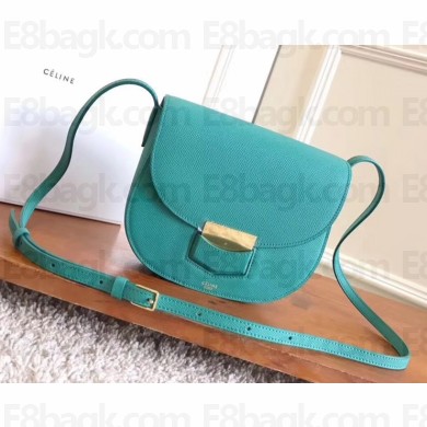 Celine Grained Calfskin Trotteur small/Medium Bag green