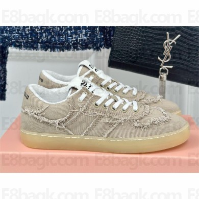 Miu Miu Denim sneakers 5E325E khaki 2024