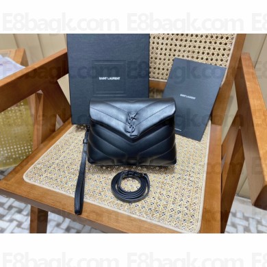 Saint Laurent loulou toy strap bag in quilted "y" leather 467072 so black(original quality)