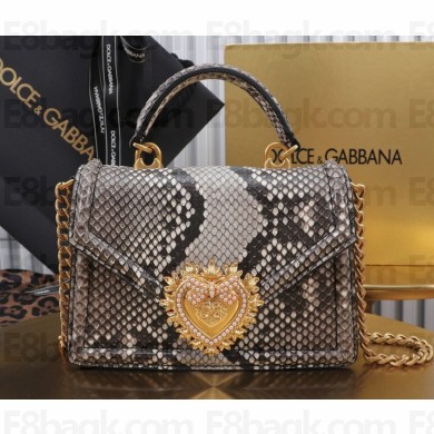 Dolce & Gabbana Small Devotion bag in python skin grey 2024