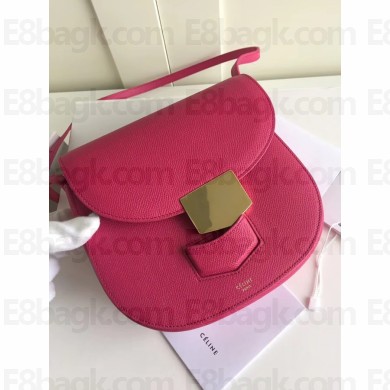 Celine Grained Calfskin Trotteur small/Medium Bag rosy