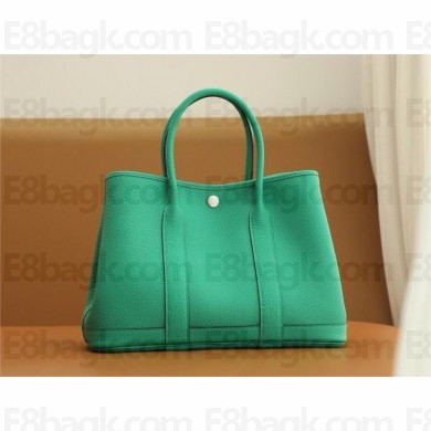 Hermes Garden Party 30/36 bag vert jade in togo leather (full handmade)