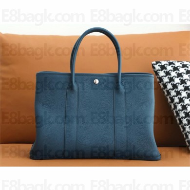 Hermes Garden Party 30/36 bag deep blue in togo leather (full handmade)