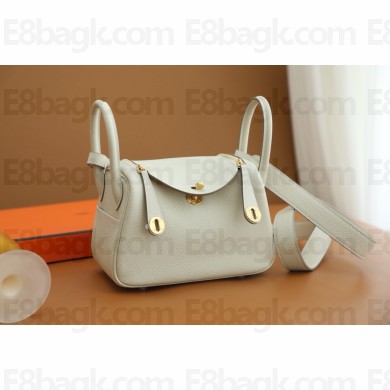 Hermes Mini Lindy 19cm Bag in original togo leather carie with gold hardware(handmade)