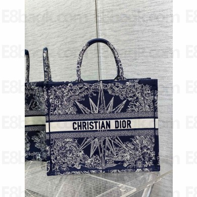 Dior Large Book Tote Bag in Dark Blue Rêve d'Infini Embroidery 2022 