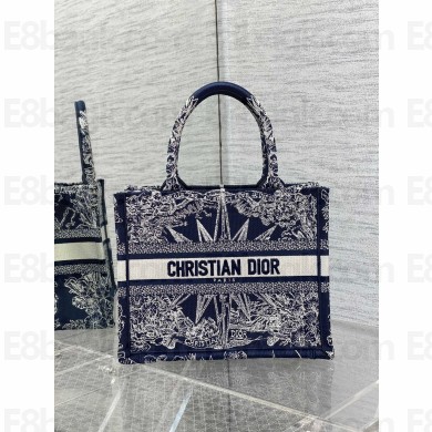 Dior Small Book Tote Bag in Dark Blue Rêve d'Infini Embroidery 2022 