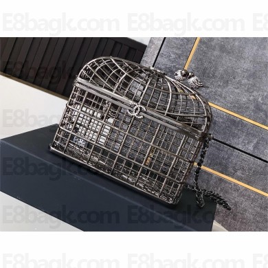 chanel birdcage clutch GUN COLOR 2025
