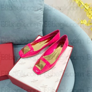 VALENTINO GARAVANI ONE STUD PATENT LEATHER BALLET FLATS 20MM fuchsia