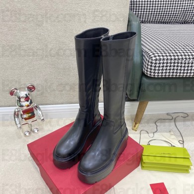 VALENTINO UNIQUEFORM CALFSKIN BOOT 85 MM black