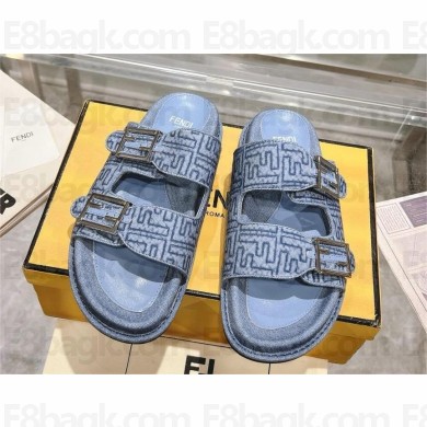 Fendi Feel Blue denim slides 2024