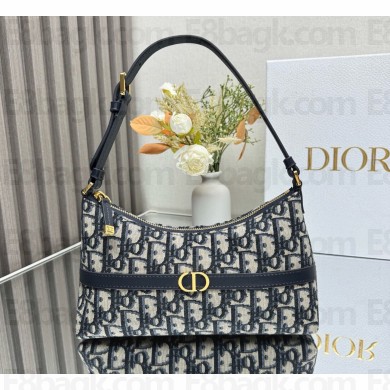 Dior 30 Montaigne Mini Hobo Shoulder Bag Blue Dior Oblique Jacquard 2024