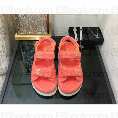 Chanel CC Logo Beach Sandals shearling 08 2024