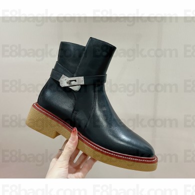 Hermes history ankle boot black calfskin 1210-2024
