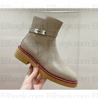 Hermes history ankle boot grey calfskin 1210-2024