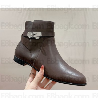 Hermes Neo Ankle Boots in leather dark brown 2024