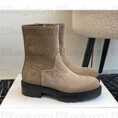 The Row Nobilis TR boot beige in suede leather 2024