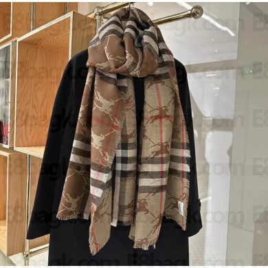 Burberry Equestrian Knight Check Scarf In Dk Birch Brown 2025