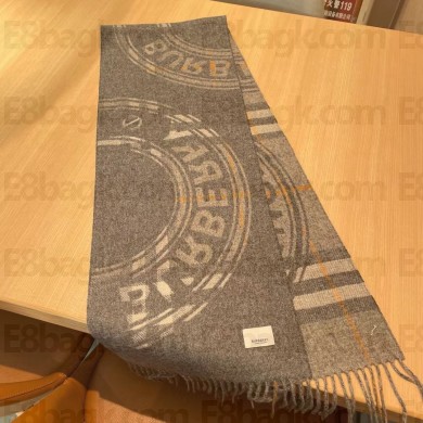 Burberry Women's Gray Mid Montage Print Check Cashmere Scarf 2025