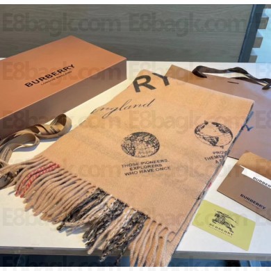 Burberry Reversible Label Print And Check Cashmere Scarf 2025