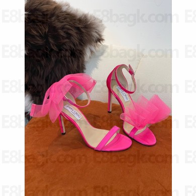 JIMMY CHOO Aveline 100 Latte Sandals with Bows pink 2022