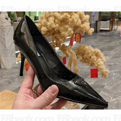 Prada Heel 8.5cm leather pumps 1I001N Brushed Black 2023