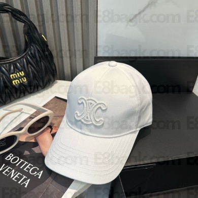 CELINE triomphe baseball cap in washed cotton WHITE 2025