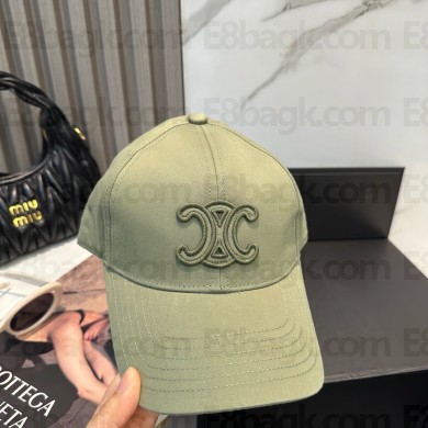 CELINE triomphe baseball cap in washed cotton OLIVE 2025