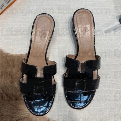 HERMES HEEL 5CM STONE PATTERN LEATHER ORAN SANALS 31 2021
