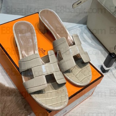HERMES HEEL 5CM STONE PATTERN LEATHER ORAN SANALS 32 2021