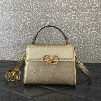 Valentino Garavani VSling Mini Swarovski®-embellished leather tote bag gold 2025