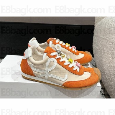 Loewe Ballet Runner 2.0 in nylon and calfskin beige/orange 2025