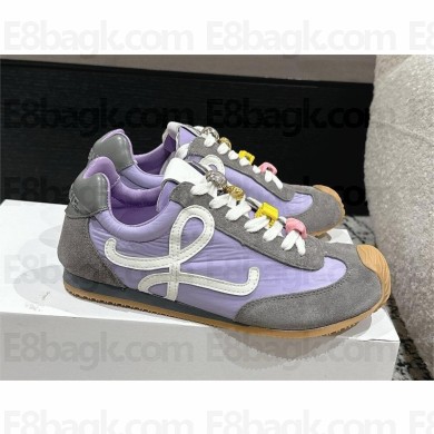 Loewe Ballet Runner 2.0 in nylon and calfskin purple/gray 2025