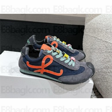 Loewe Ballet Runner 2.0 in nylon and calfskin navy/gray 2025