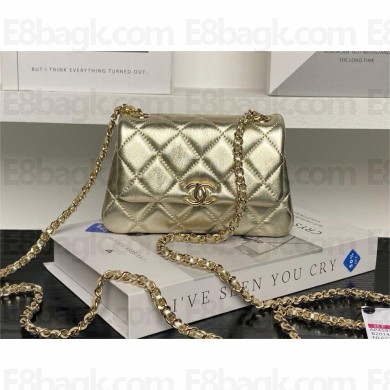 Chanel Clutch with Chain in Shiny lambskin AP4593 gold 2025