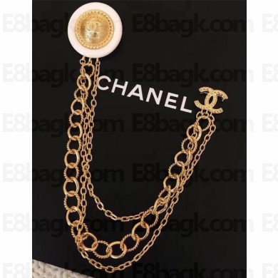 Chanel Brooch A58746 Gold/White 2018