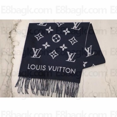 LOUIS VUITTON all monogram Scarf M79130 NAVY BLUE 2024