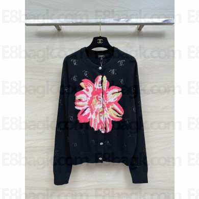 chanel Printed Stretch Jersey Black & Multicolor top P76775 2024