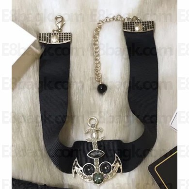 Chanel Anchor Choker/Necklace Silver/Black 2018