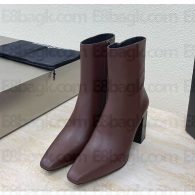 Alexander Wang calfskin ankle boots in burgundy heel 4.5cm  1106-2024