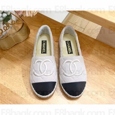 Chanel Suede Calfskin & Lambskin G46060 white & Black 2025