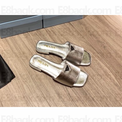 prada saffiano leather slides silver 2022