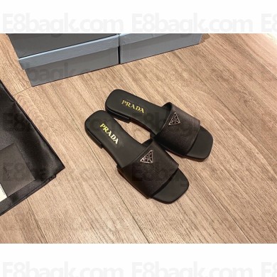 prada saffiano leather slides black 2022