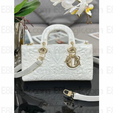 Dior Medium Lady D-Joy Bag in Latte Quilted-Effect Lambskin with Ornamental Motif 2023 